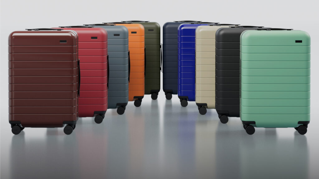 multi colour suitcases away referral