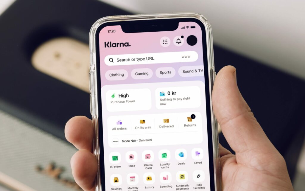 klarna app screen